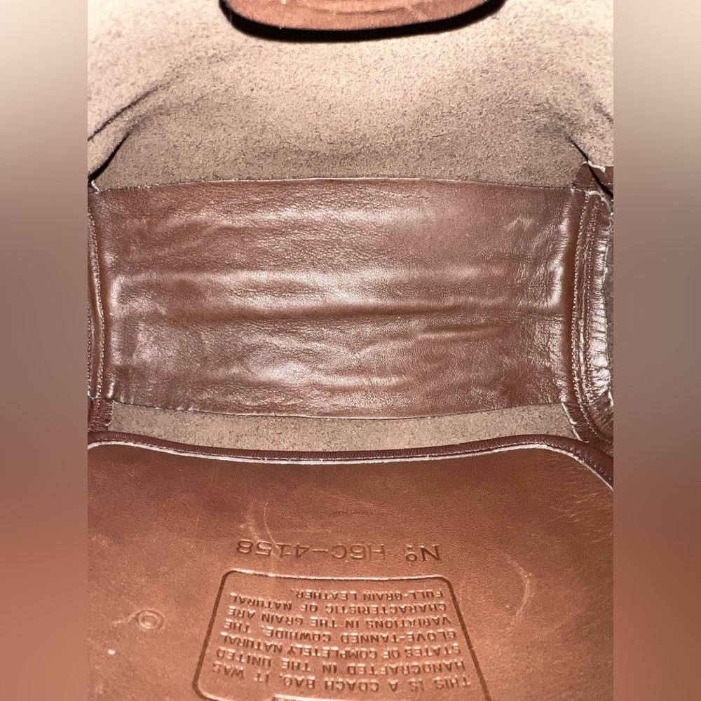 Coach Brown Leather Top-Handle Satchel with Gold Hardware - Picture 12 of 16